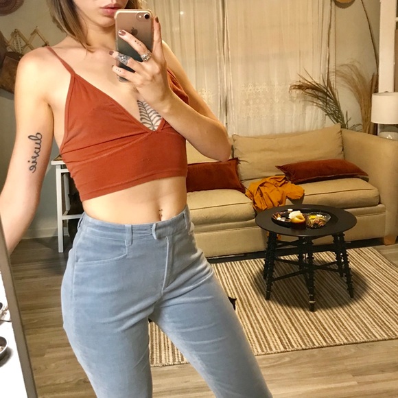 Vintage Ralph Lauren • High Rise Sky Velvet Bells - Picture 2 of 7